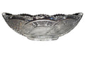 Cut Crystal Oval Gondola Relish Bowl Stars Curves Leaves