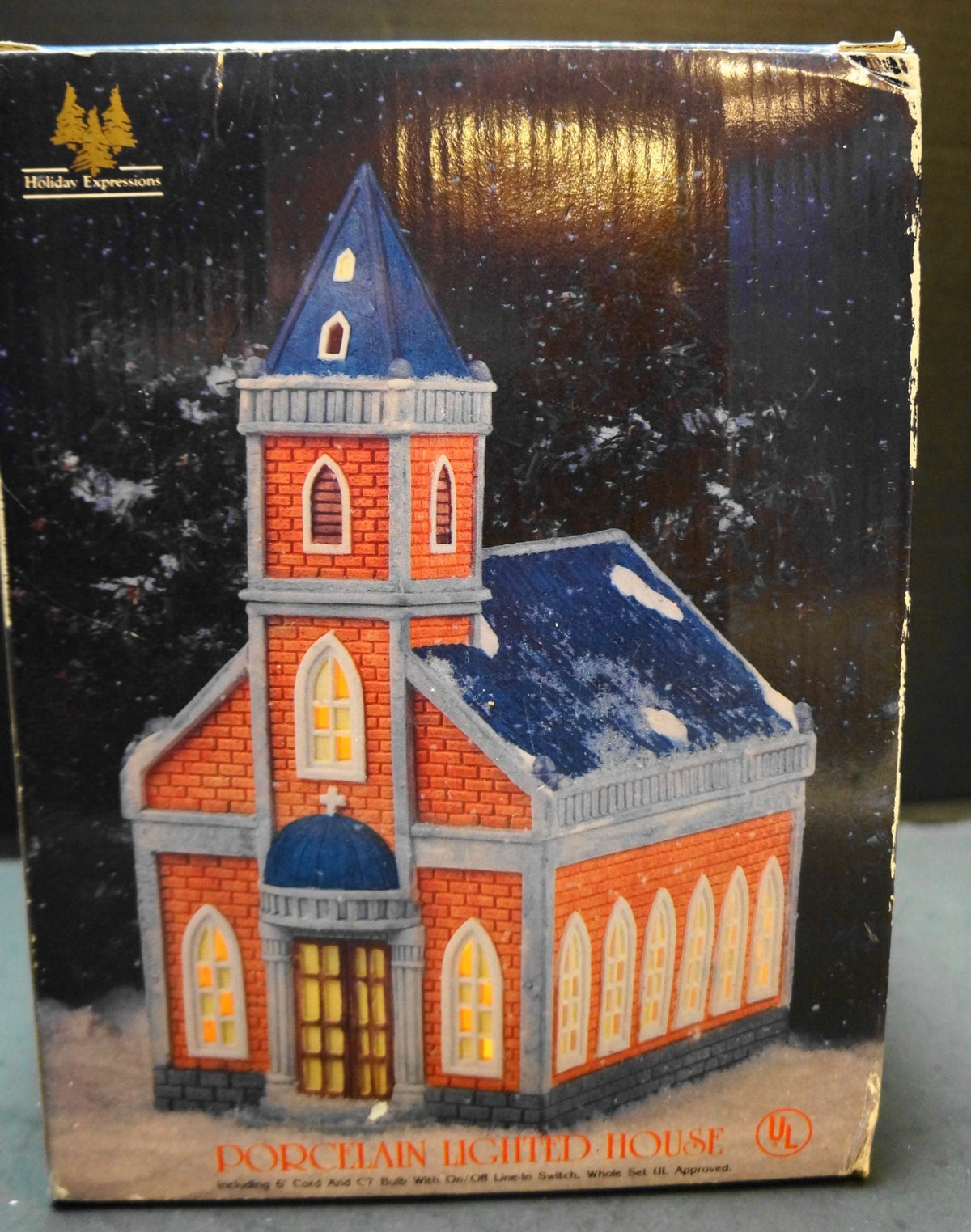 Collins Holiday Expressions Porcelain Lighted House Church Christmas Village