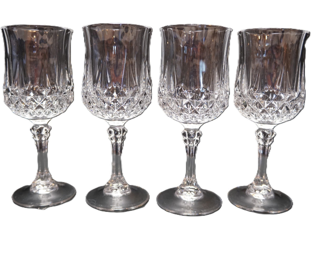 Longchamp Crystal Water Glasses 7 1/4 IN Set of 4 Cristal d/Arques France