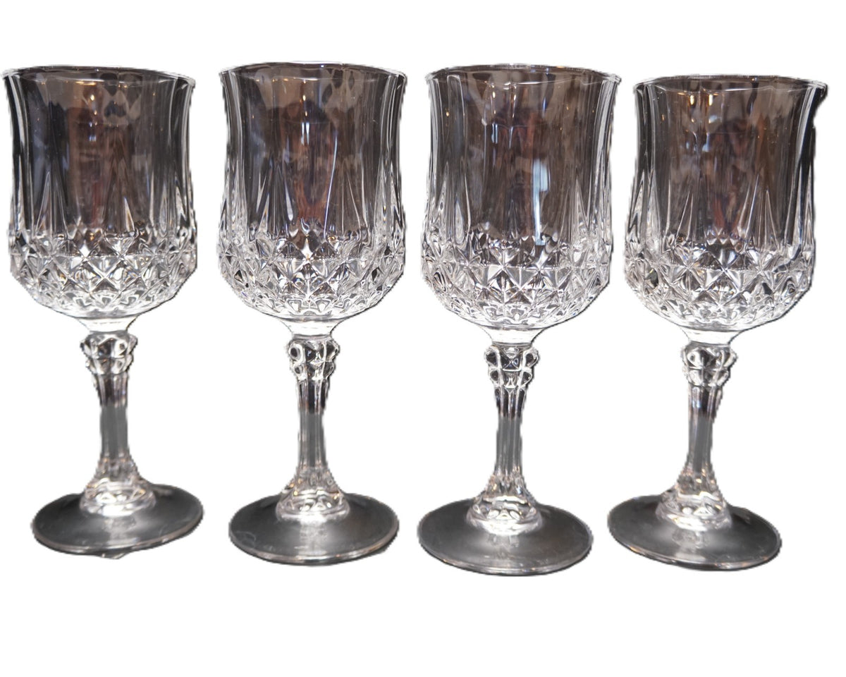 Longchamp Crystal Water Glasses 7 1/4 IN Set of 4 Cristal d/Arques France