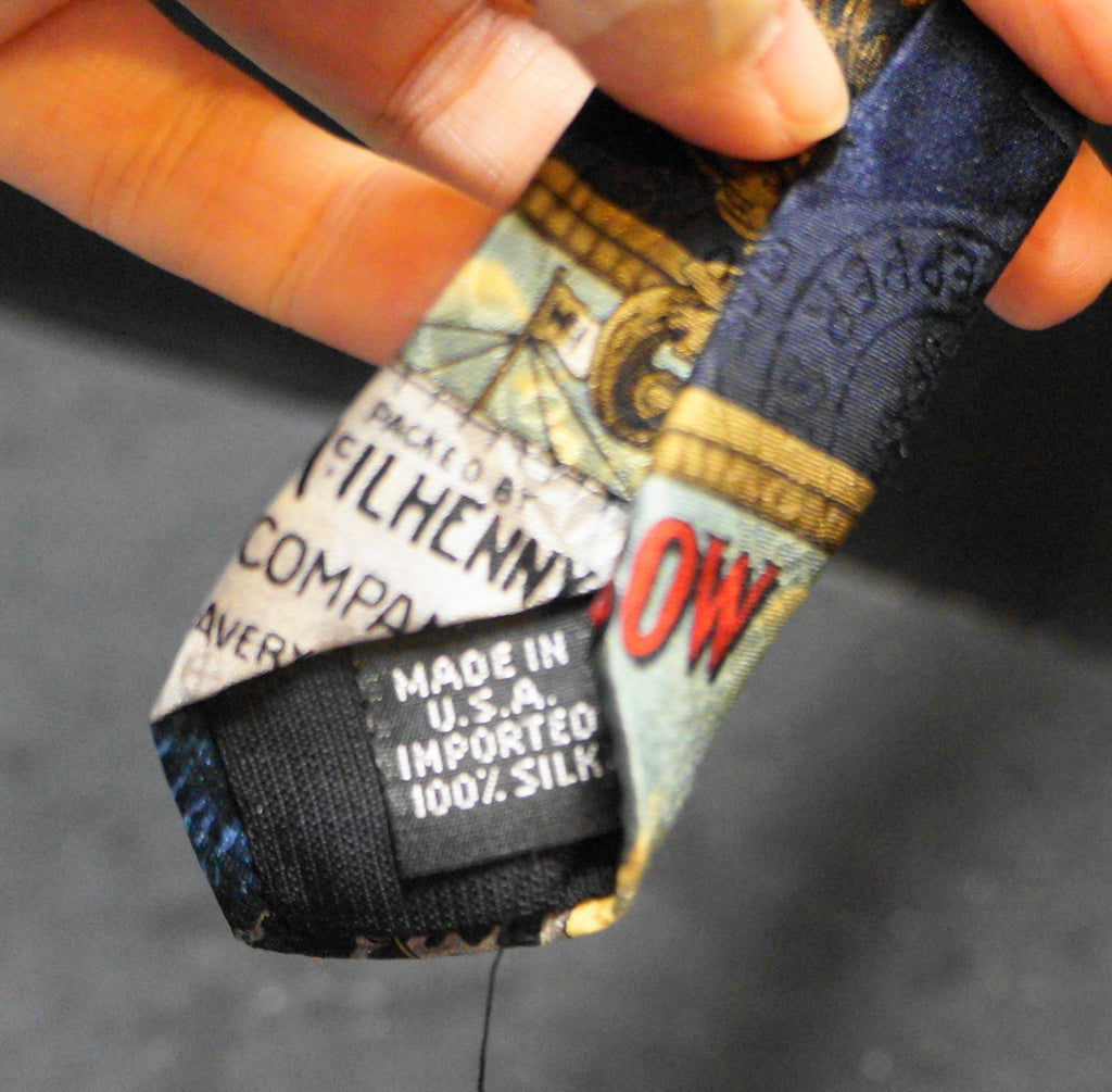 Tabasco Hot Sauce Neptune Oysters Novelty Silk Tie Vintage