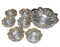 New Martinsville Leaf and Star Berry Bowl Set 7 Pieces EAPG
