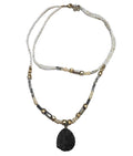 Amethyst Druzy Pendant Freshwater Pearl Necklace