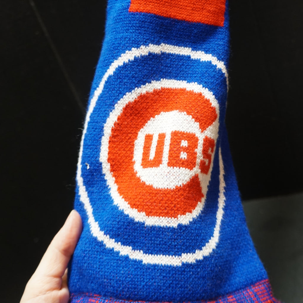 SOLD Chicago Cubs Forever Collectibles Big Logo Knit Muffler Scarf Royal Blue Red