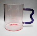 Pink Glass Purple Wave Ear Handle Mug