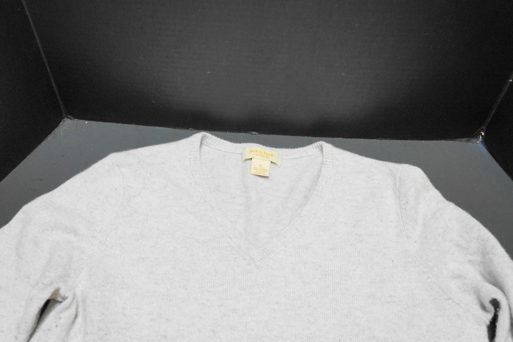 Peck & Peck Cashmere Sweater Pale Grey XL Womens 2 Ply