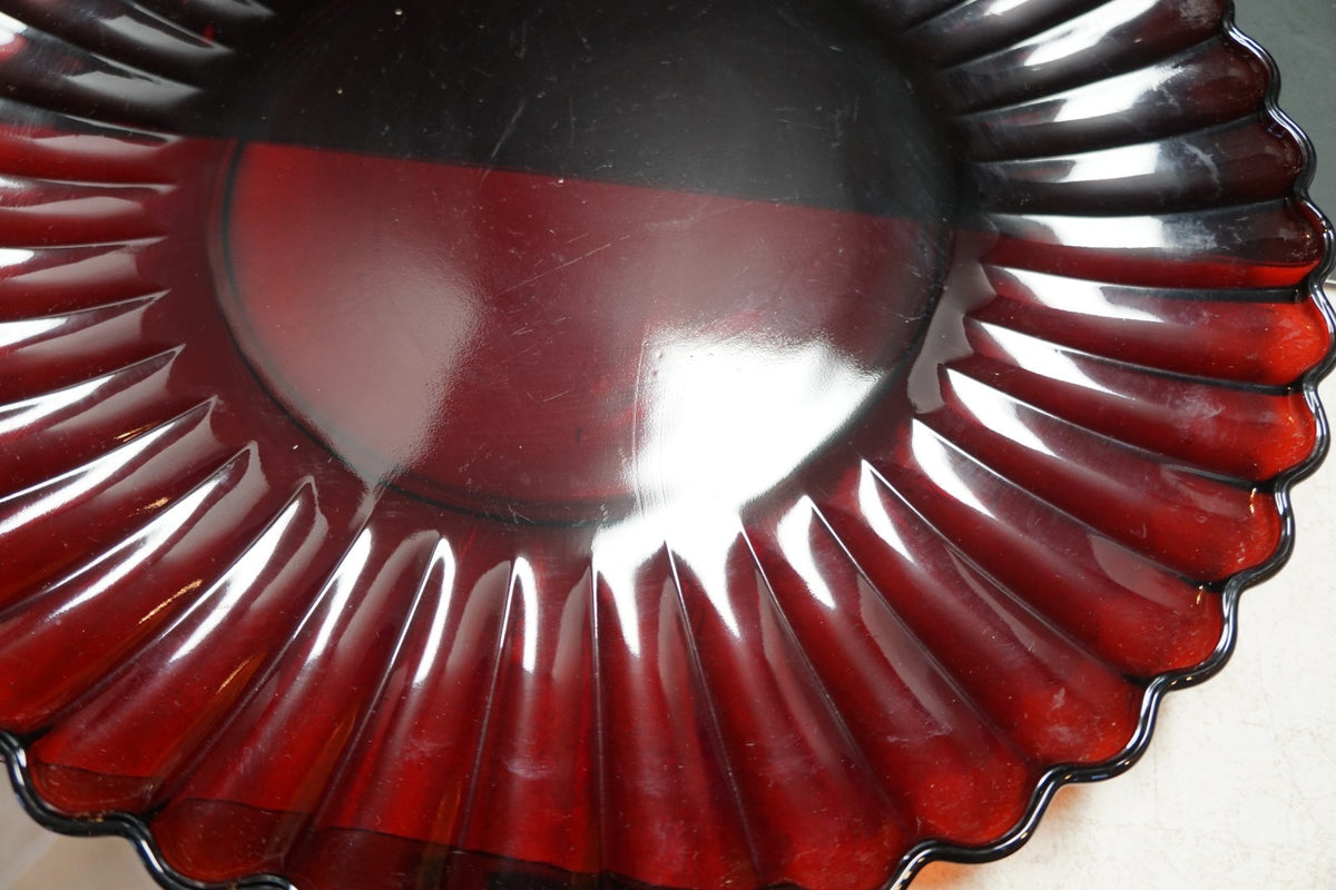 Anchor Hocking Royal Ruby Classic Rachel Torte Plate Round Platter 14 IN