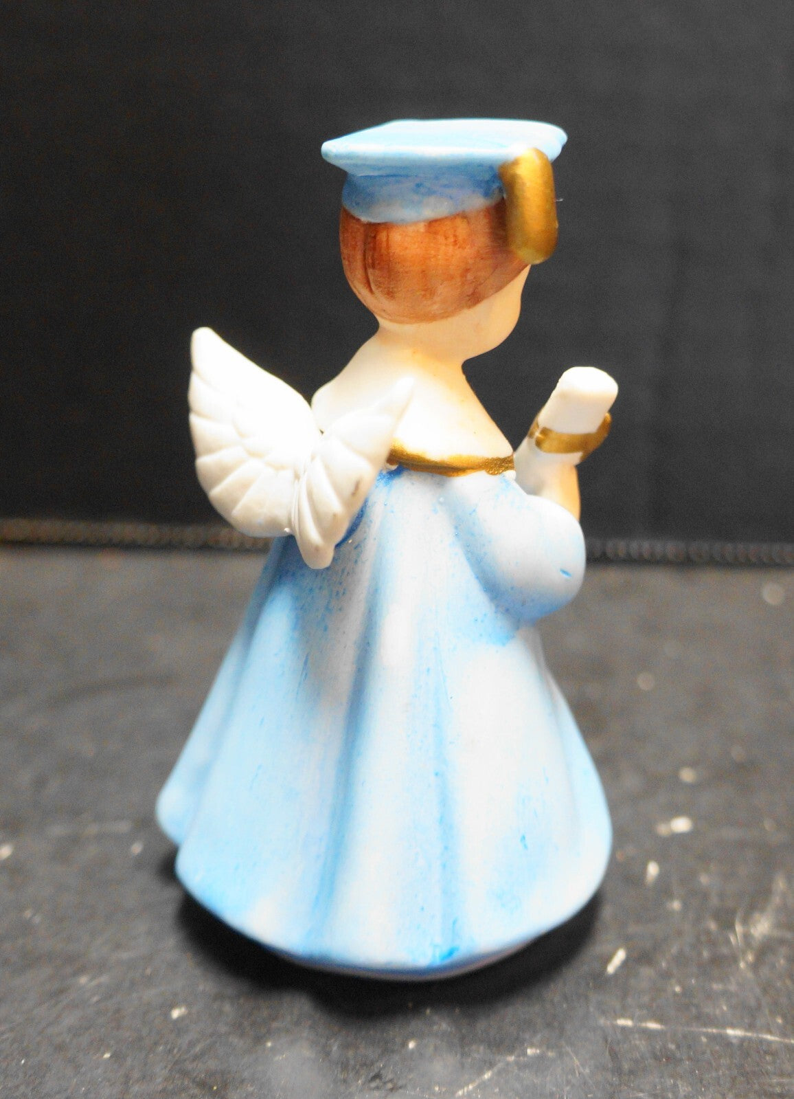Josef Originals Blue Graduation Boy Angel Figurine Bisque Hand Painted