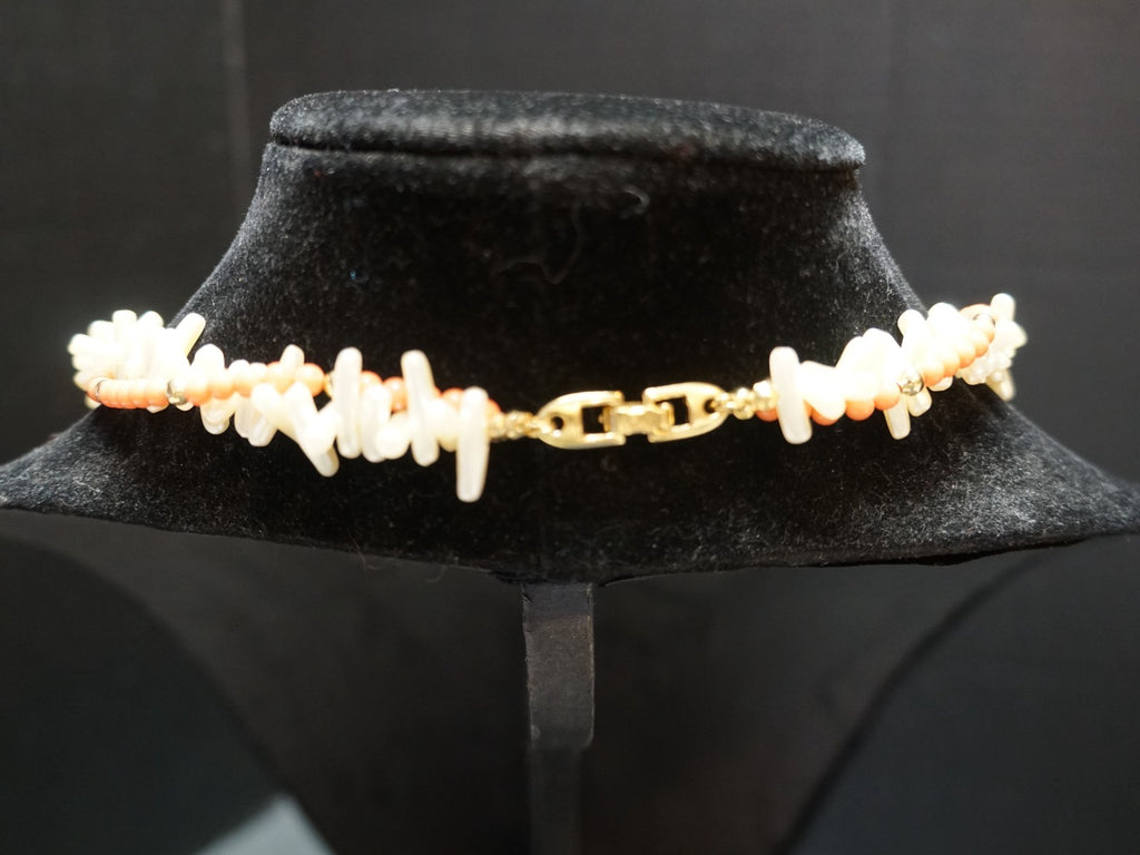 Napier Faux Coral Faux Pearl Torsade Necklace