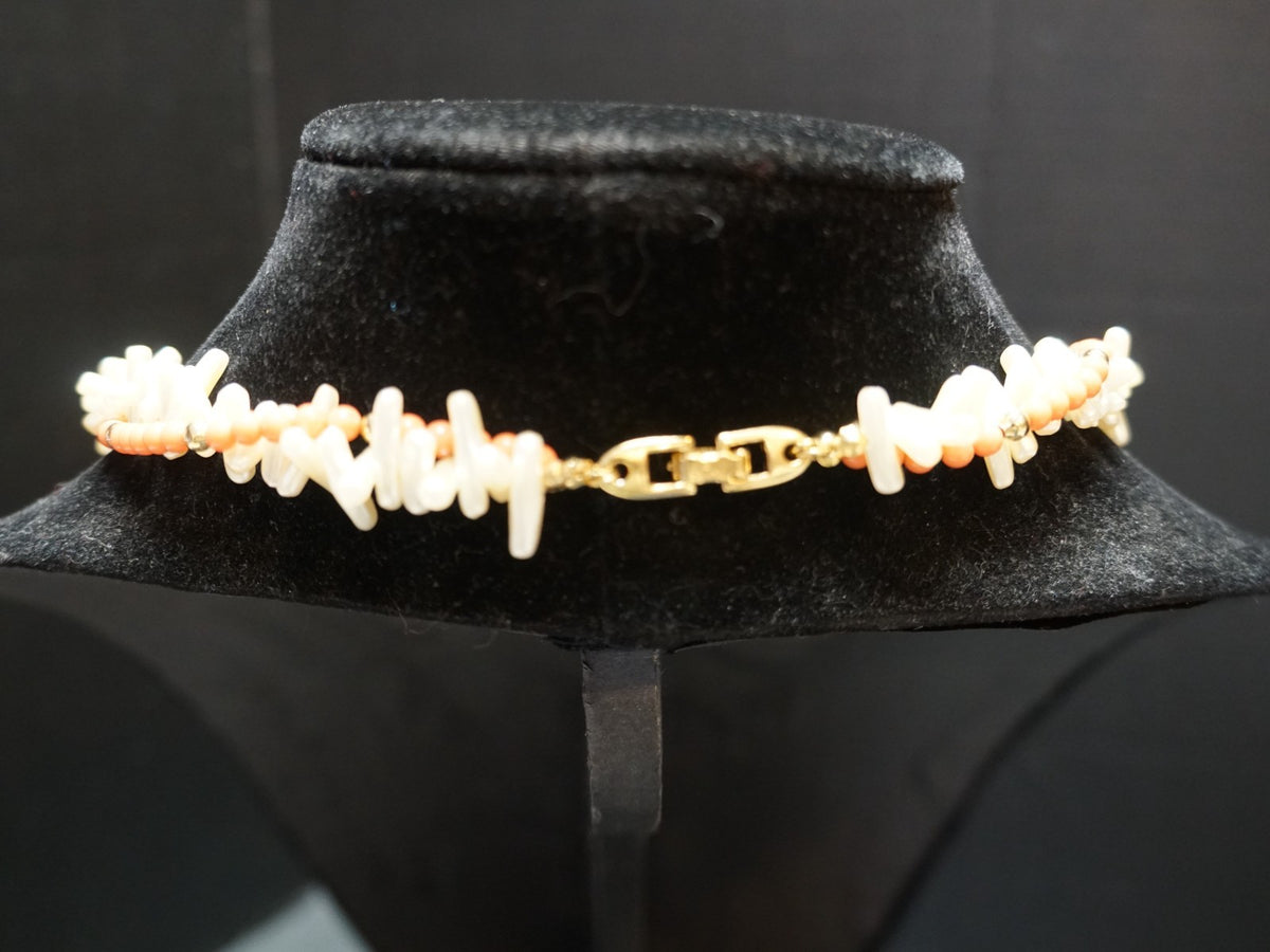 Napier Faux Coral Faux Pearl Torsade Necklace