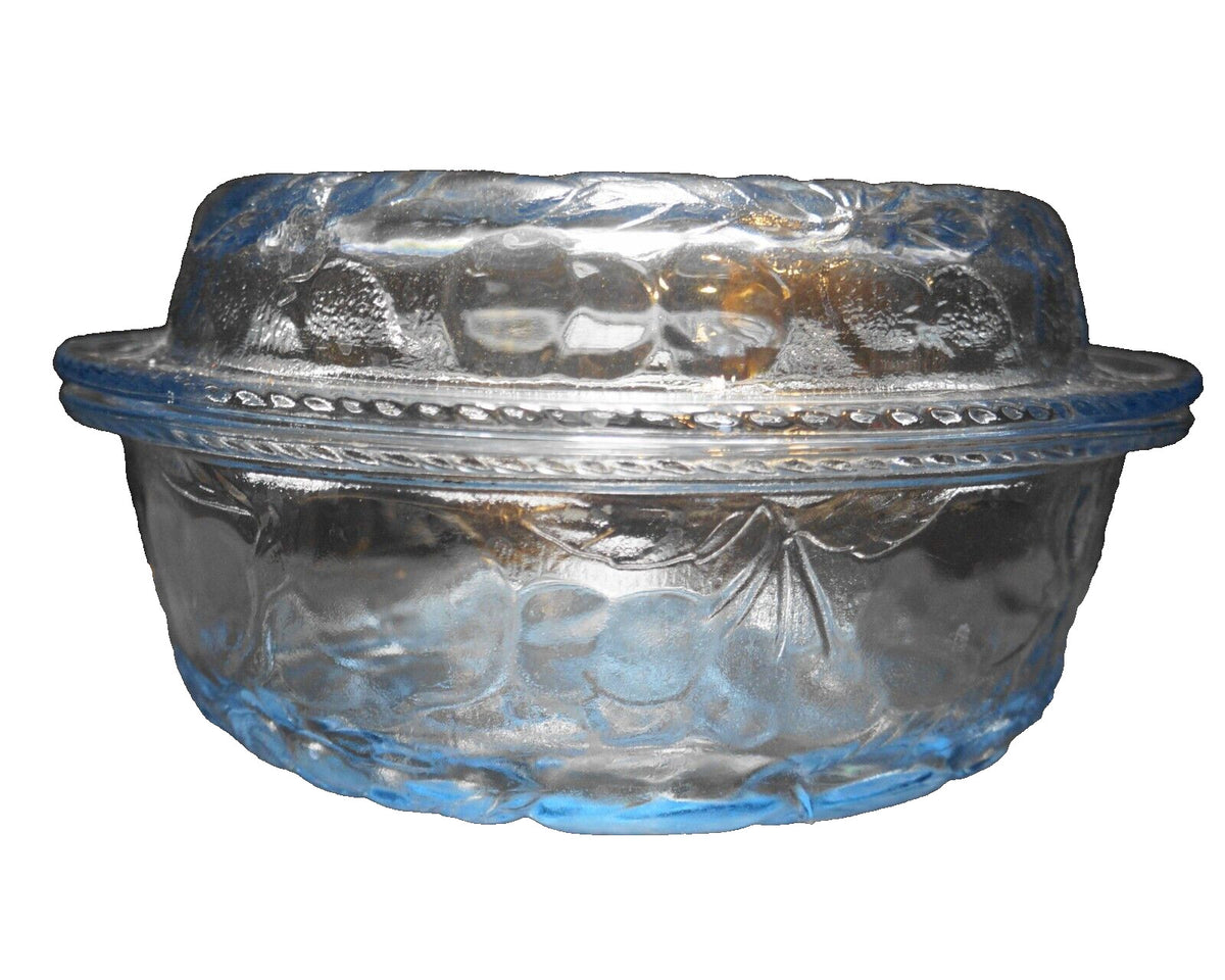 Libbey Orchard Light Blue 3 Quart Covered Dome Lid Casserole