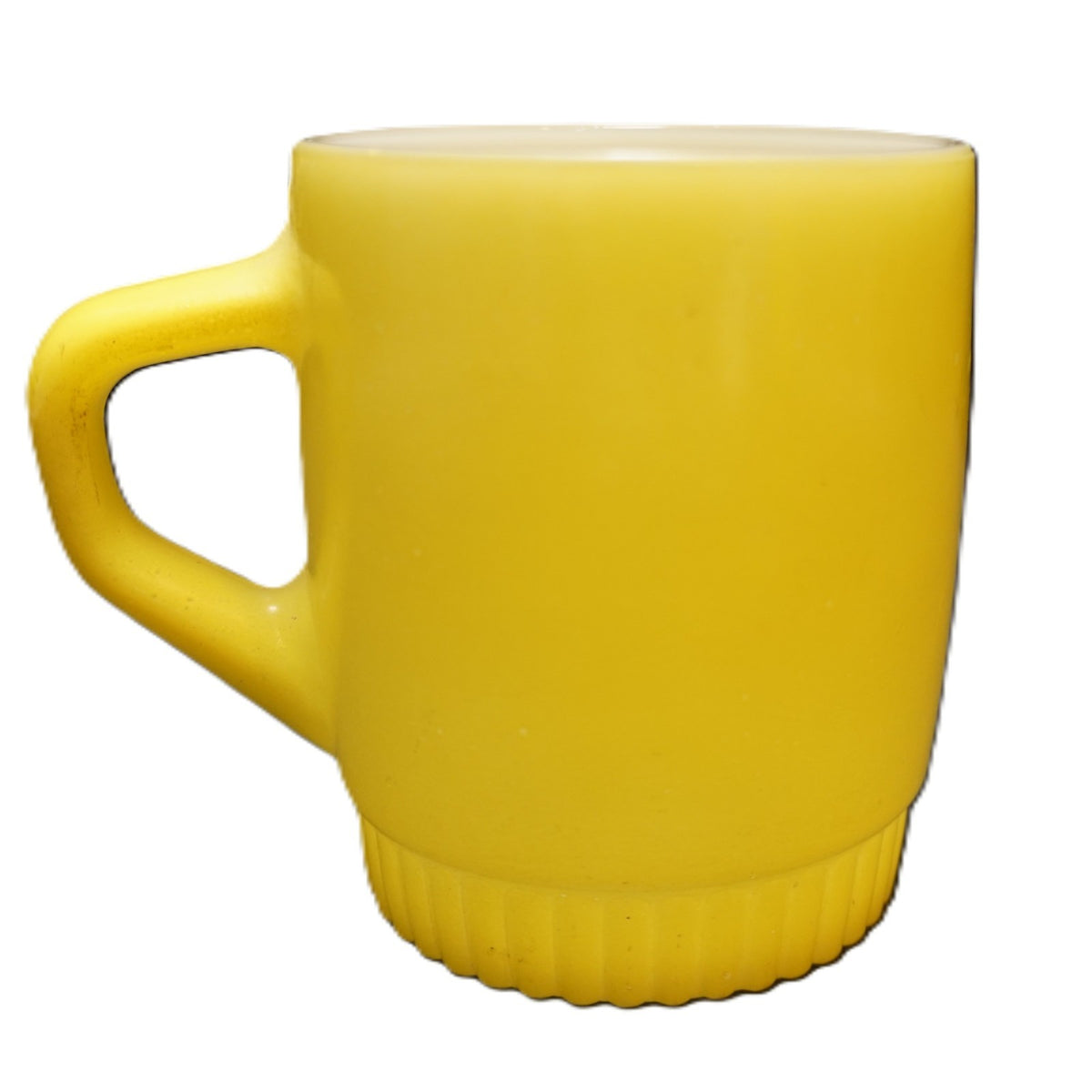 Fire King Bright Yellow Ribbed Base Stacking Mug