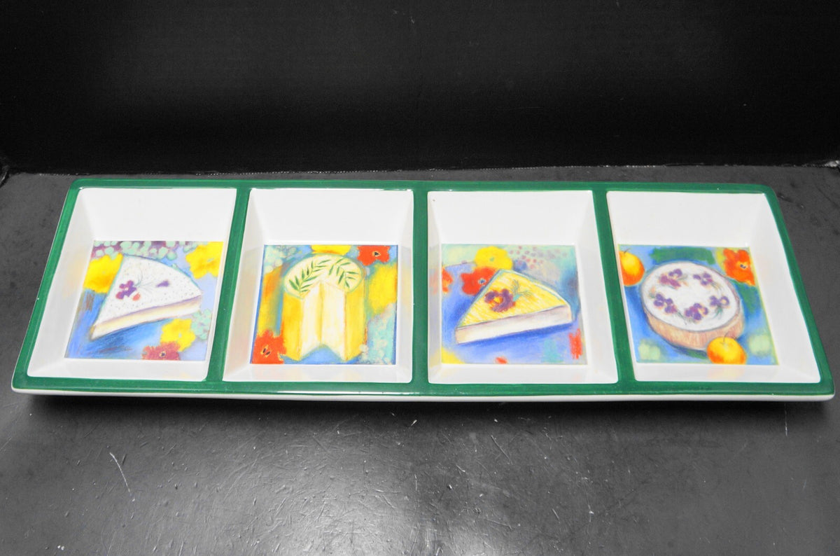 Certified International Provence Bistro Linda Montgomery Four Section Relish Tray
