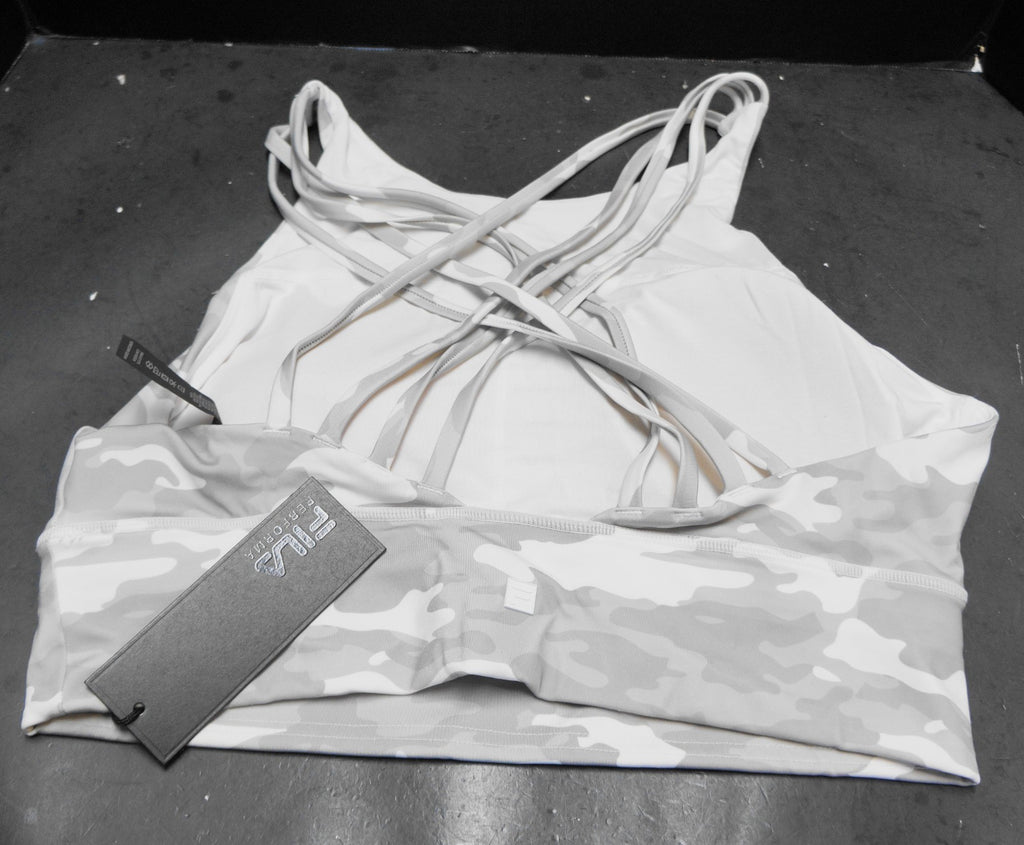 Fila Women Grey & White Uplift High Neck Sports Bra - Size XL