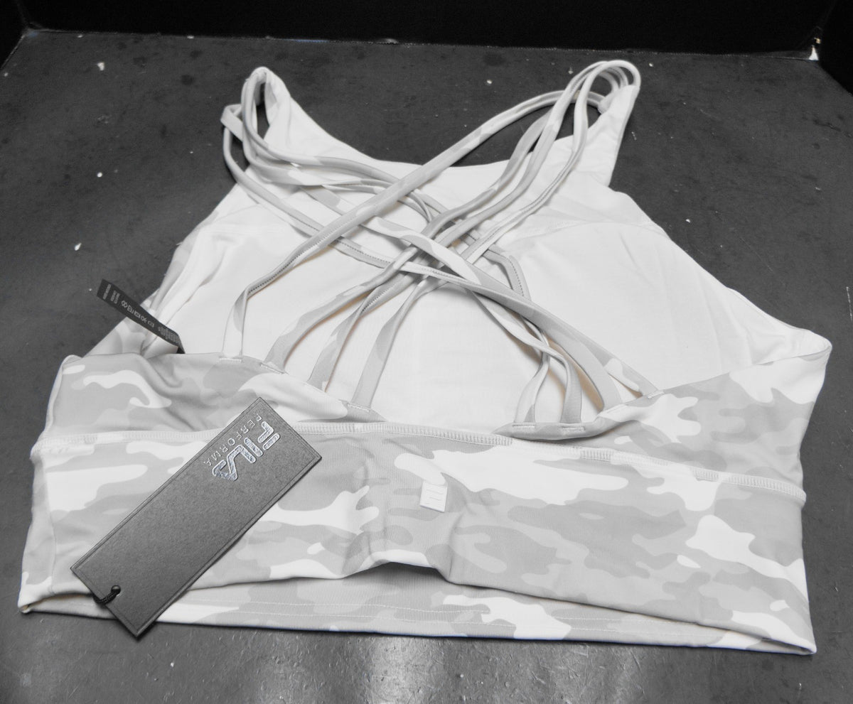 Fila Women Grey & White Uplift High Neck Sports Bra - Size XL