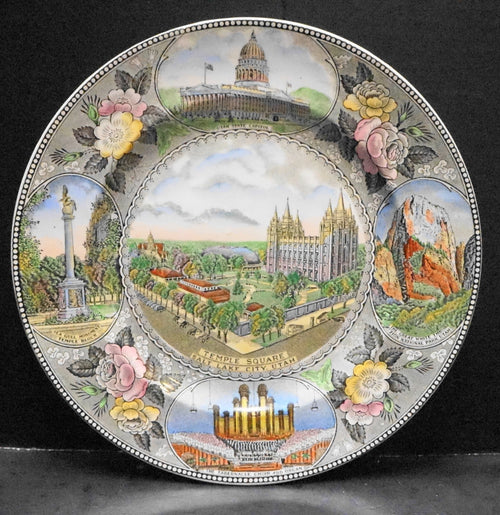Adams Jonroth Old English Staffordshire Utah Salt Lake City Temple Square Polychrome