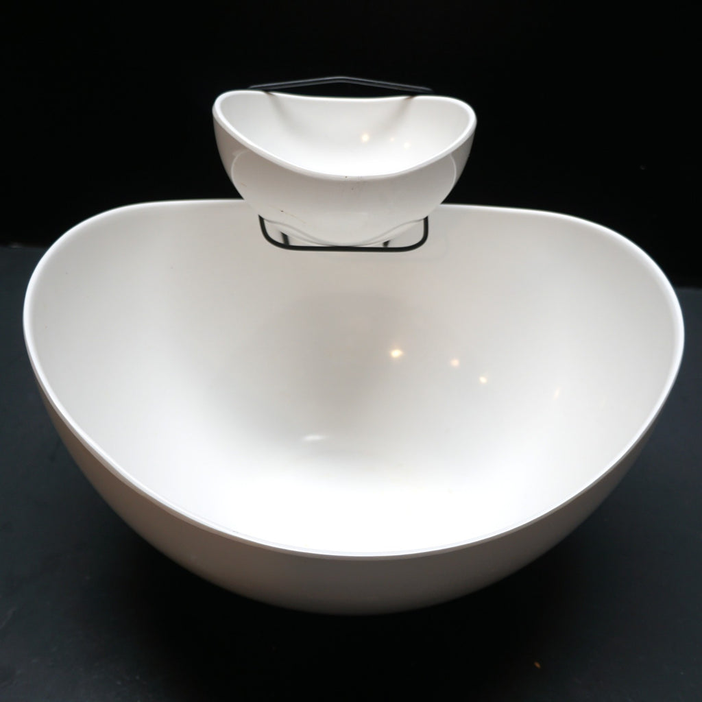 B Smith Outdoor White Melamine 2 Tier Chip and Dip Set Original Box