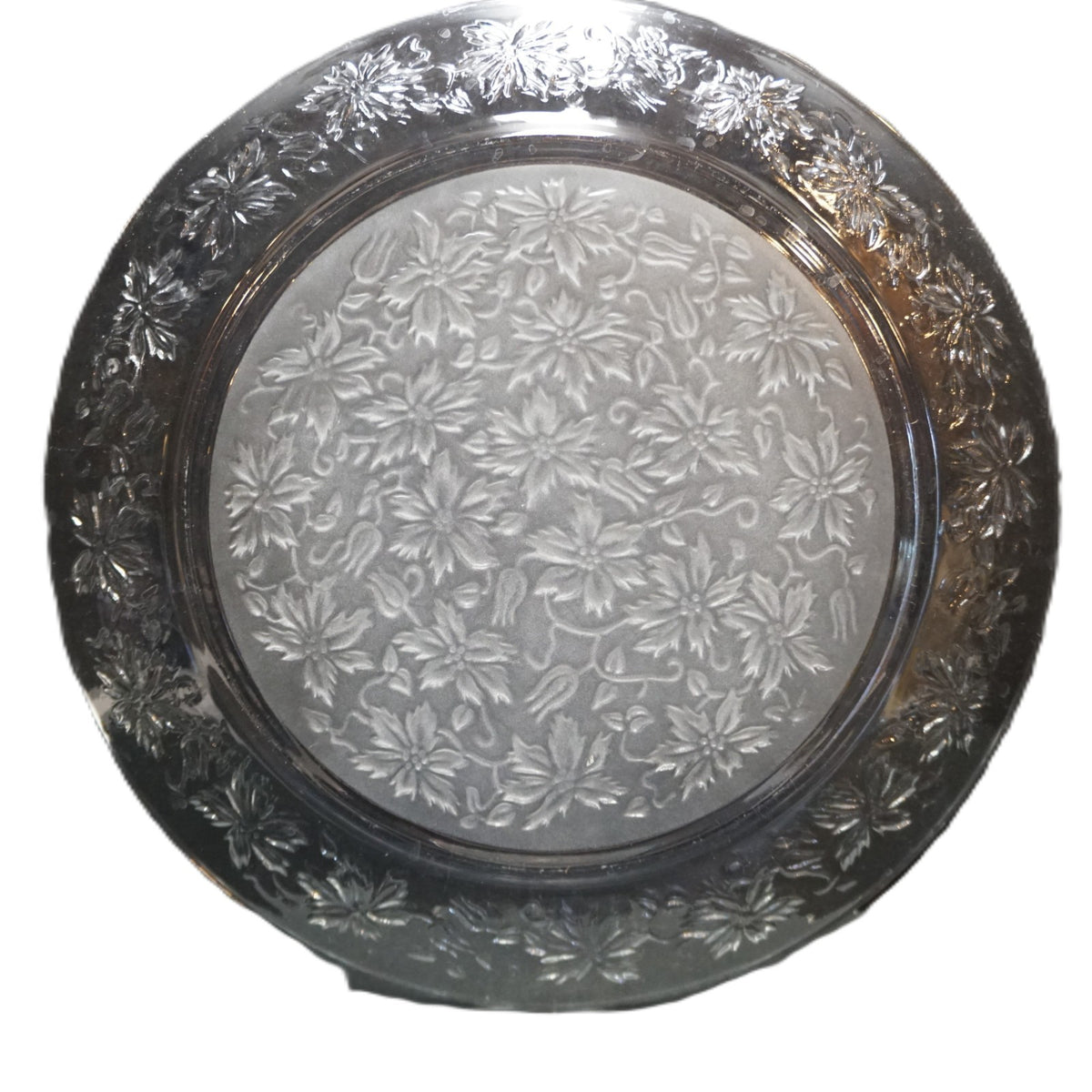 Princess House Fantasia Chop Plate Round Platter 13" Frosted Center