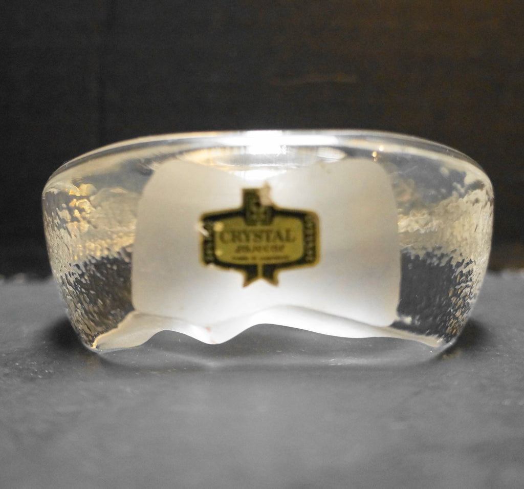 Zajecar Crystal Paperweight Cut Frosted Intaglio Bear Head