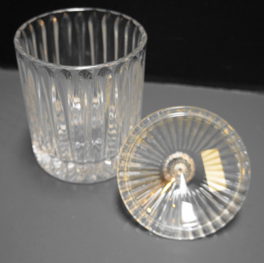 Crystal Clear Industries Vertical Cuts Biscuit Barrel Candy Jar Lead Crystal
