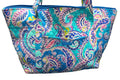 Vera Bradley Waikiki Paisley Turquoise Miller Travel Tote Weekender EUC