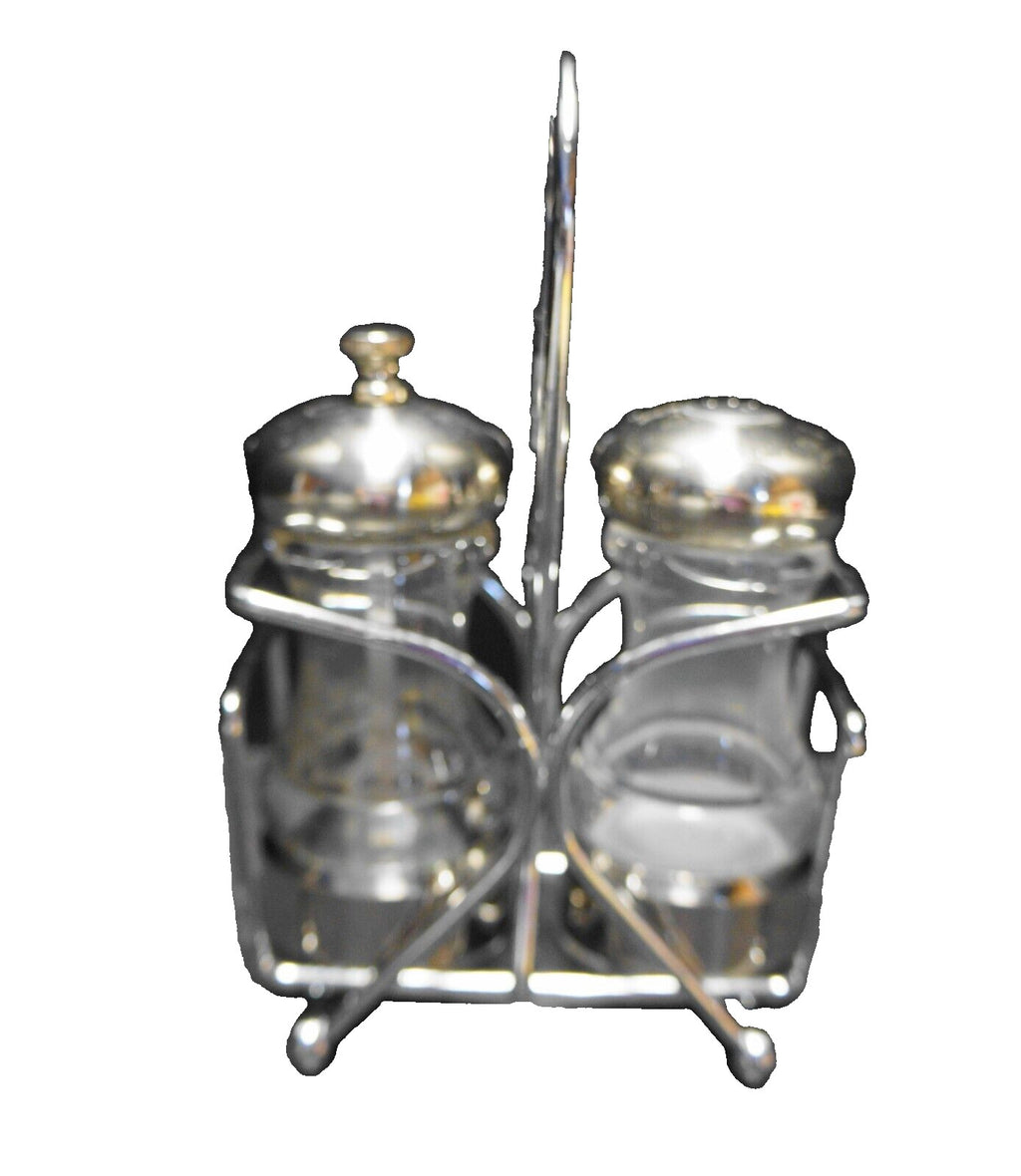 Olde Thompson Monterey Clear Acrylic Pepper Grinder Salt Chrome Caddy