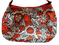 Red Black White Floral Print Quilted Purse Shoulder Bag Nancy Clubhouse Creation