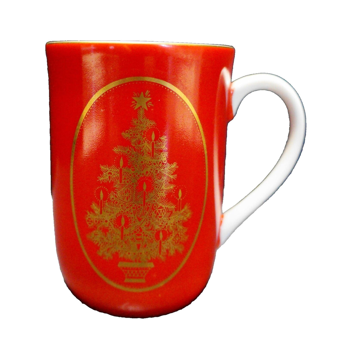 Otagiri Christmas Tree Red Gold Porcelain Mug