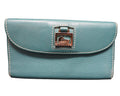 Dooney and Bourke Continental Clutch Pebbled Leather Teal Wallet