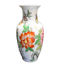 Oriental Objets D'Art Hand Painted Vase Porcelain Flowers Butterfly Macau