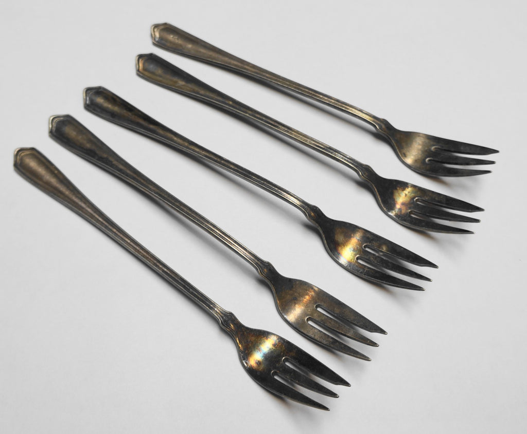 Albert Pick Silver Plate Cocktail Seafood Forks Set of 5