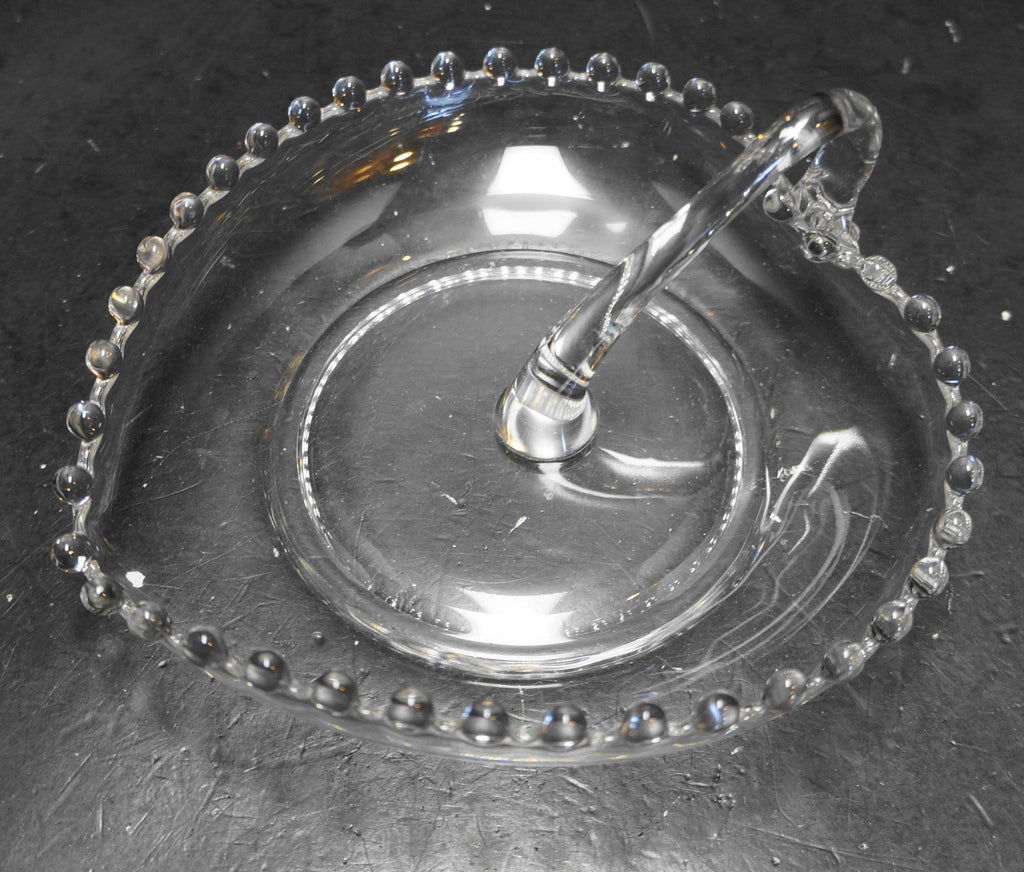 SOLD Imperial Candlewick Small Heart Shaped Center Handle Wafer Tray