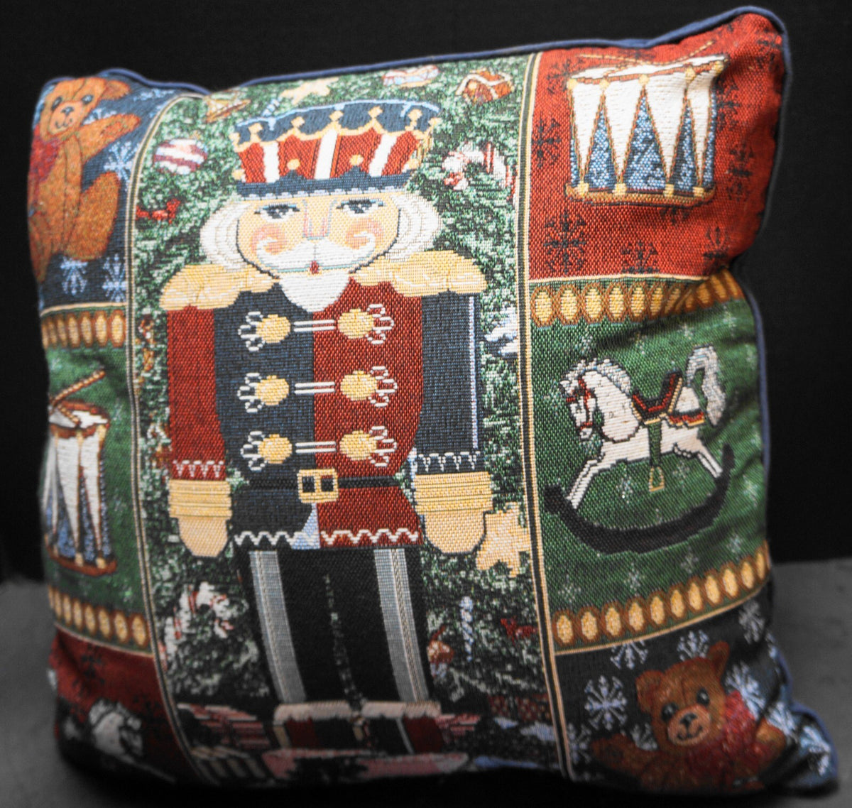 Nutcracker Christmas Tapestry Throw Pillow