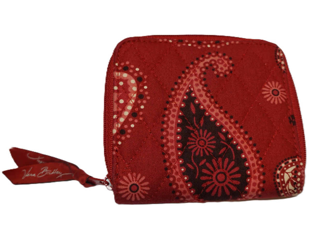 Vera Bradley Mesa Red Mini Zip Wallet