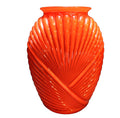 Anchor Hocking Bright Red Art Deco Style 1980s Pleated Glass Vase