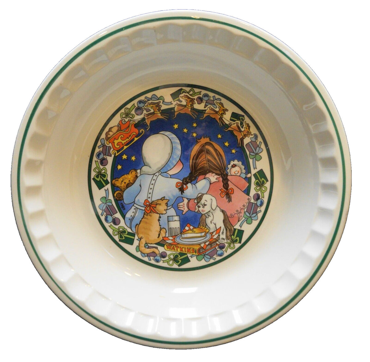 Watkins Country Kids Christmas Wish Pie Plate 1989
