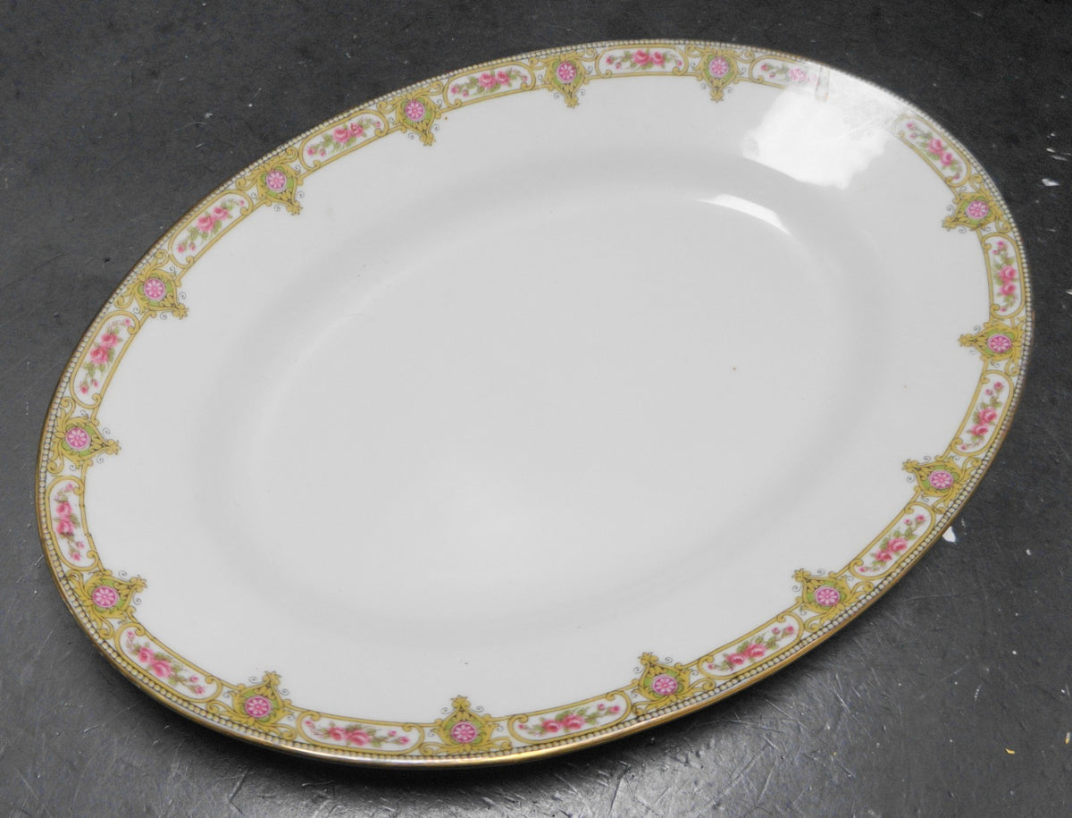 U.C. Limoges FB&CO France Oval Platter Roses Scrolls Small Platter