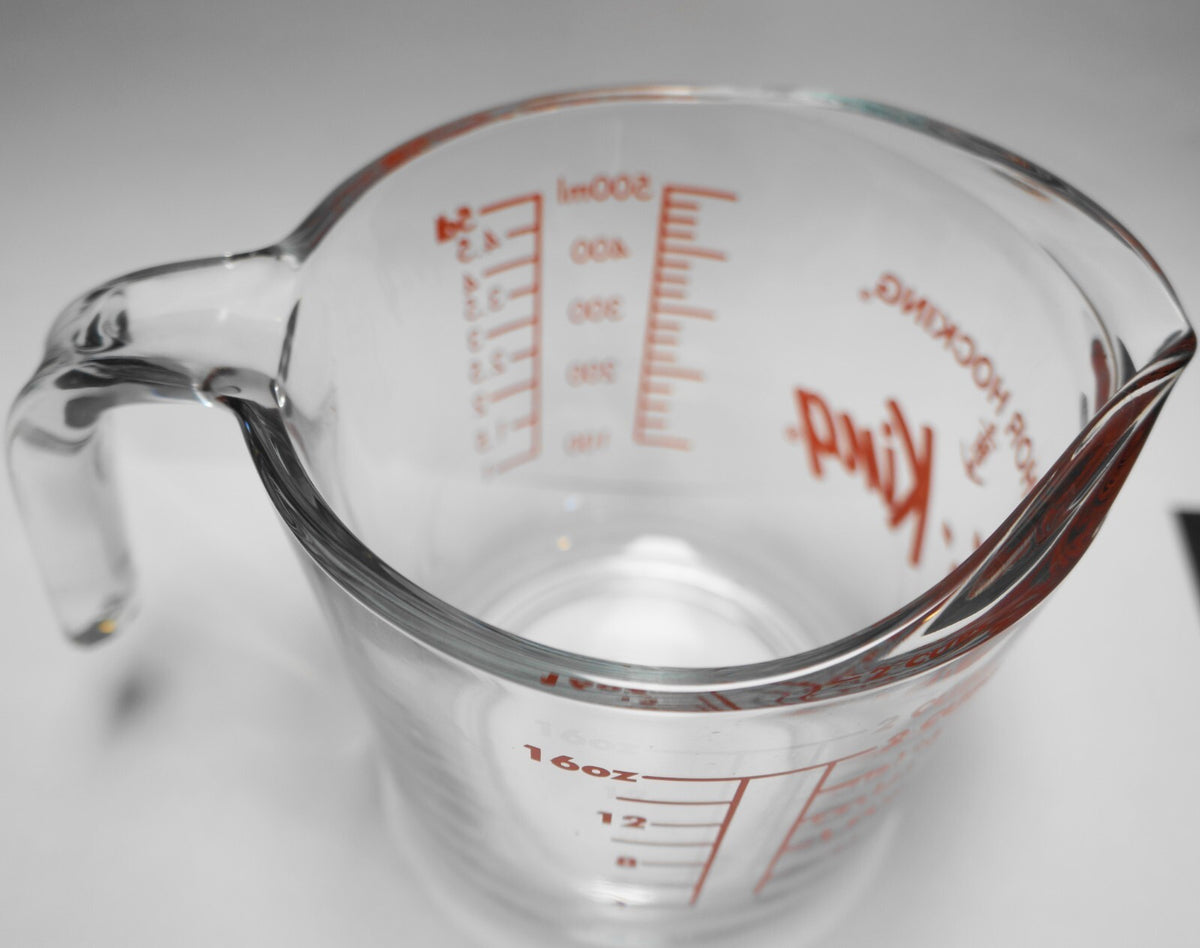 Retro Anchor Hocking Fire-King 2 Cup Measuring Cup Red Print