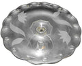 Indiana Glass Teardrop Clear Cake Stand Etched Flowers