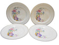 Vintage Asian Motif Vase Flowers Scrolls Decal Dinner Plates Set of 4
