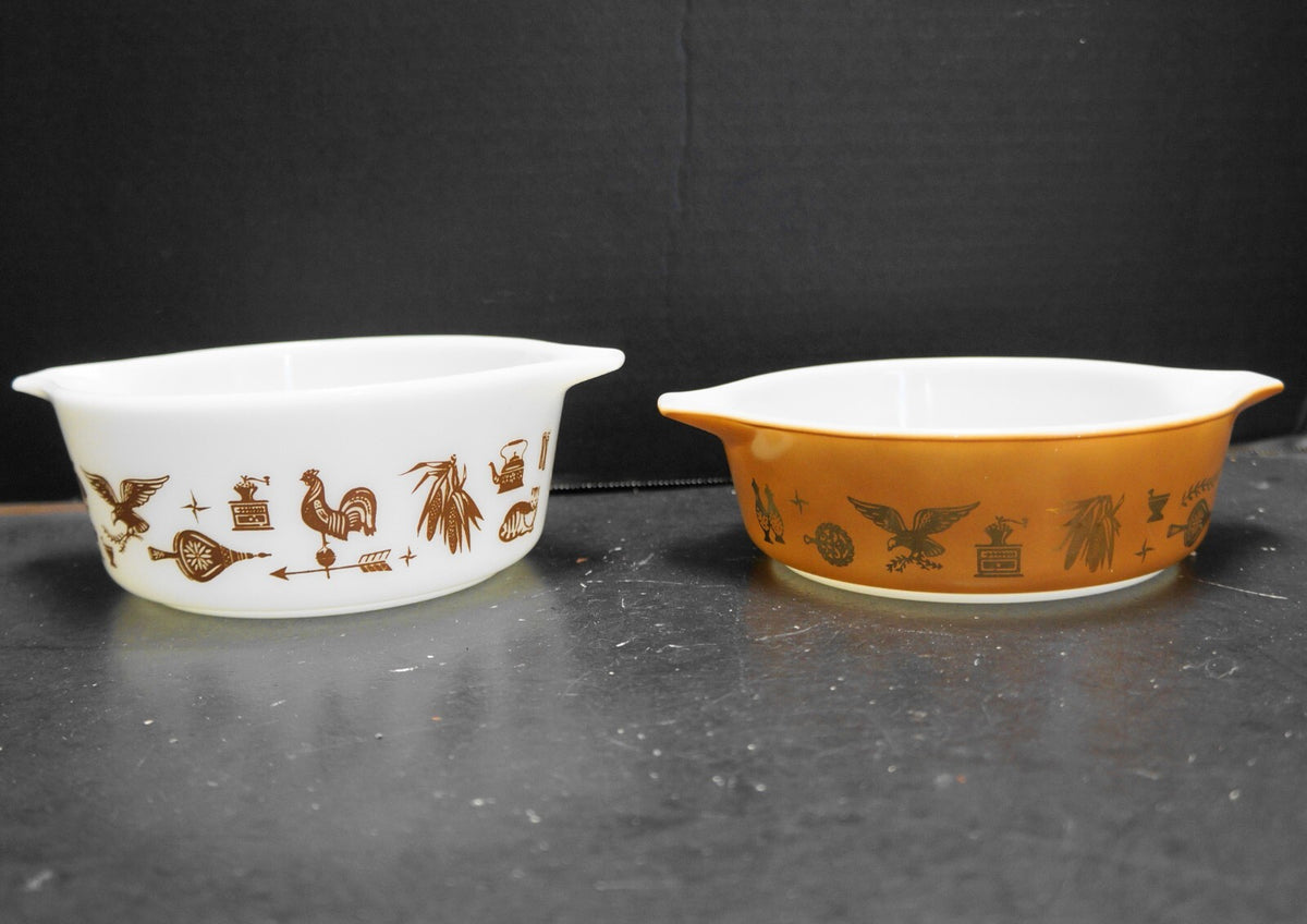 Pyrex Early American Casseroles 471 472 No Lids