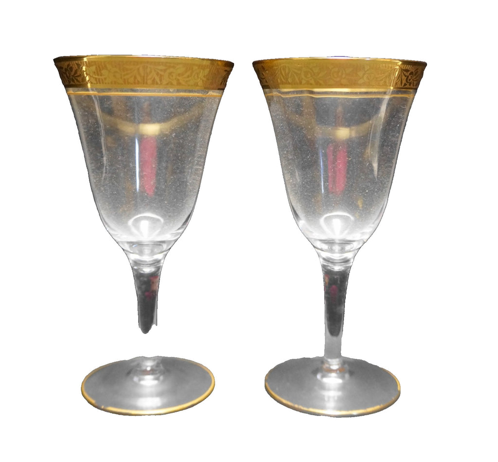 Tiffin Rambler Rose Water Goblets Pair 6 1/2"