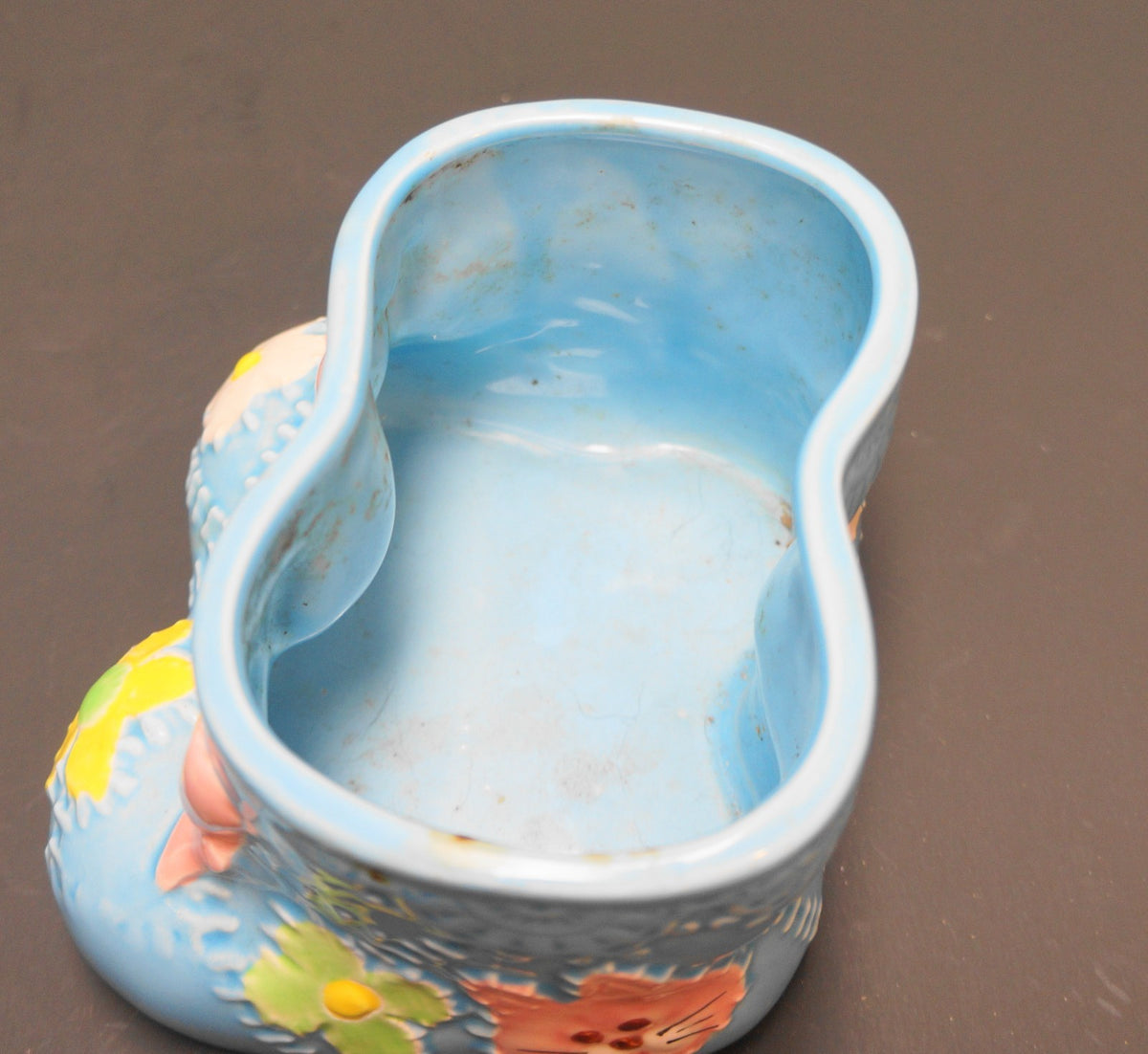 Nancy Pew Baby Booties Planter Blue Pink Bows Flowers Japan