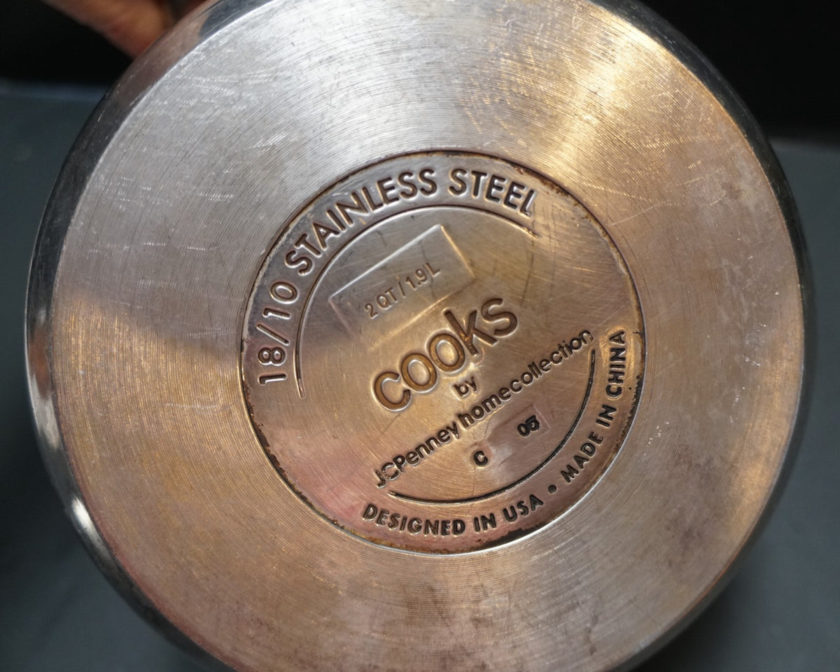 Vintage Cook's JC Penney Stainless 18/10 2 Qt Sauce Pot