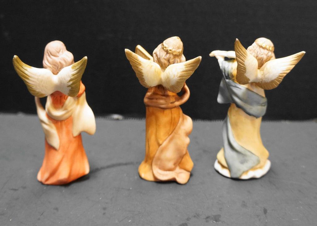 Russ Berrie Angel Musician Figurines Bisque Hand Painted Porcelain