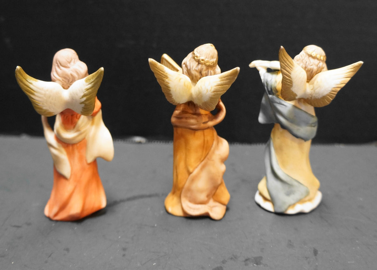 Russ Berrie Angel Musician Figurines Bisque Hand Painted Porcelain