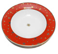 Sakura Galaxy Red Gold Stars Rimmed Soup Bowls Set of 4
