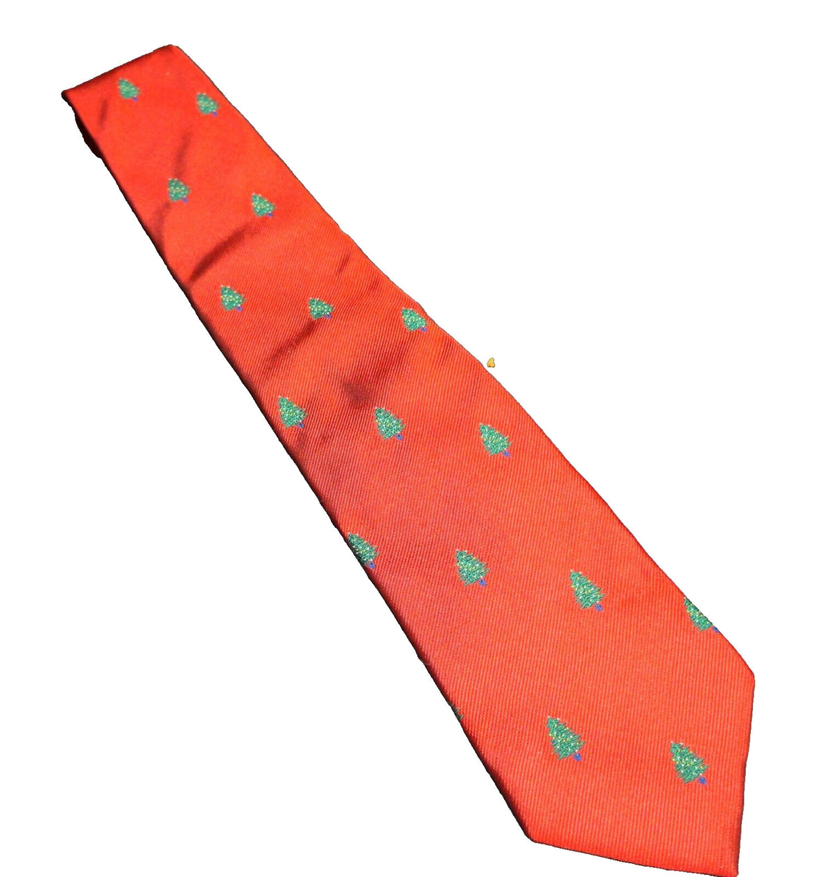 Land's End Direct Merchants Silk Christmas Tree Red Green Tie