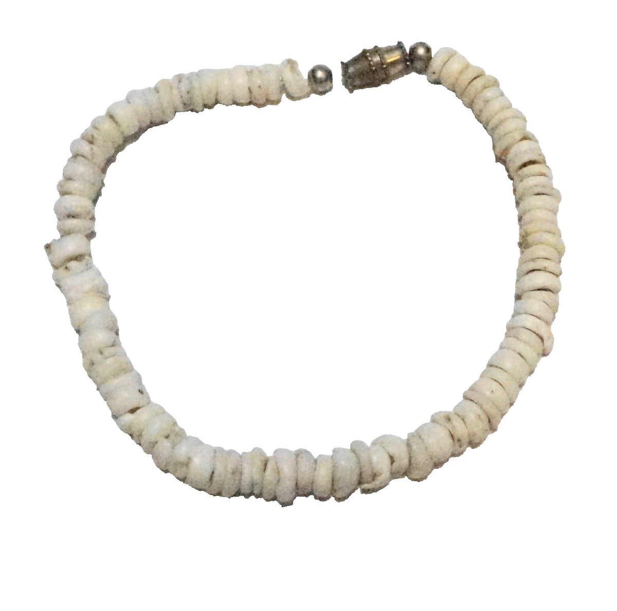 Hawaii Puka Shell White Bead Bracelet Barrel Clasp
