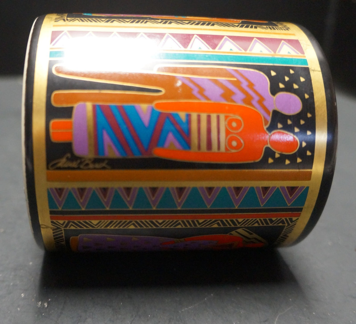 Laurel Burch Tribal Spirit 1988 Mug Black Gold